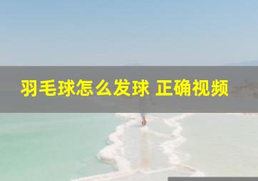 羽毛球怎么发球 正确视频